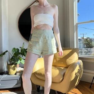 Posse linen Lottie hot pant shorts, moss, size S